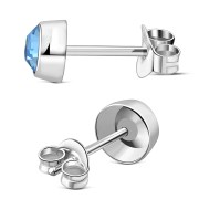 Topaz CZ Silver Stud Earrings, e426st
